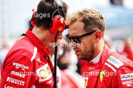 Sebastian Vettel (GER) Ferrari on the grid. 22.07.2018. Formula 1 World Championship, Rd 11, German Grand Prix, Hockenheim, Germany, Race Day.