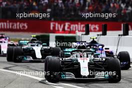 Race winner Lewis Hamilton (GBR) Mercedes AMG F1 W09 celebrates at the end of the race. 22.07.2018. Formula 1 World Championship, Rd 11, German Grand Prix, Hockenheim, Germany, Race Day.
