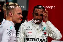 (L to R): Valtteri Bottas (FIN) Mercedes AMG F1 in parc ferme with race winner Lewis Hamilton (GBR) Mercedes AMG F1. 22.07.2018. Formula 1 World Championship, Rd 11, German Grand Prix, Hockenheim, Germany, Race Day.