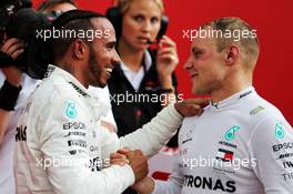 (L to R): Race winner Lewis Hamilton (GBR) Mercedes AMG F1 celebrates in parc ferme with second placed team mate Valtteri Bottas (FIN) Mercedes AMG F1. 22.07.2018. Formula 1 World Championship, Rd 11, German Grand Prix, Hockenheim, Germany, Race Day.