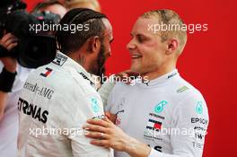 (L to R): Race winner Lewis Hamilton (GBR) Mercedes AMG F1 celebrates in parc ferme with second placed team mate Valtteri Bottas (FIN) Mercedes AMG F1. 22.07.2018. Formula 1 World Championship, Rd 11, German Grand Prix, Hockenheim, Germany, Race Day.