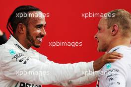 (L to R): Race winner Lewis Hamilton (GBR) Mercedes AMG F1 celebrates in parc ferme with second placed team mate Valtteri Bottas (FIN) Mercedes AMG F1. 22.07.2018. Formula 1 World Championship, Rd 11, German Grand Prix, Hockenheim, Germany, Race Day.