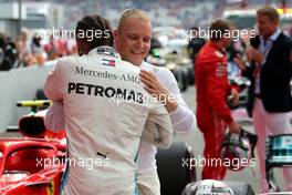 Valtteri Bottas (FIN) Mercedes AMG F1 and Lewis Hamilton (GBR) Mercedes AMG F1   22.07.2018. Formula 1 World Championship, Rd 11, German Grand Prix, Hockenheim, Germany, Race Day.