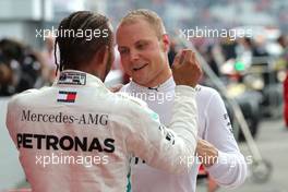 Lewis Hamilton (GBR) Mercedes AMG F1  and Valtteri Bottas (FIN) Mercedes AMG F1  22.07.2018. Formula 1 World Championship, Rd 11, German Grand Prix, Hockenheim, Germany, Race Day.