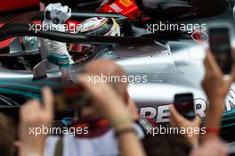 Race winner Lewis Hamilton (GBR) Mercedes AMG F1 W09 celebrates in parc ferme. 22.07.2018. Formula 1 World Championship, Rd 11, German Grand Prix, Hockenheim, Germany, Race Day.