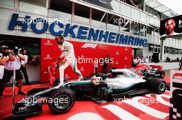 Race winner Lewis Hamilton (GBR) Mercedes AMG F1 W09 celebrates in parc ferme. 22.07.2018. Formula 1 World Championship, Rd 11, German Grand Prix, Hockenheim, Germany, Race Day.