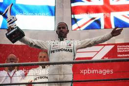 Race winner Lewis Hamilton (GBR) Mercedes AMG F1 celebrates on the podium. 22.07.2018. Formula 1 World Championship, Rd 11, German Grand Prix, Hockenheim, Germany, Race Day.