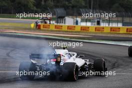Sergey Sirotkin (RUS) Williams FW41 with a smoking engine. 22.07.2018. Formula 1 World Championship, Rd 11, German Grand Prix, Hockenheim, Germany, Race Day.