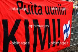 Banner for Kimi Raikkonen (FIN) Ferrari. 22.07.2018. Formula 1 World Championship, Rd 11, German Grand Prix, Hockenheim, Germany, Race Day.