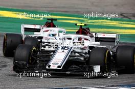Charles Leclerc (MON) Sauber F1 Team C37 leads team mate Marcus Ericsson (SWE) Sauber C37. 22.07.2018. Formula 1 World Championship, Rd 11, German Grand Prix, Hockenheim, Germany, Race Day.