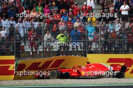 Sebastian Vettel (GER) Ferrari SF71H crashed out of the race. 22.07.2018. Formula 1 World Championship, Rd 11, German Grand Prix, Hockenheim, Germany, Race Day.