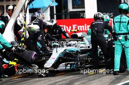 Valtteri Bottas (FIN) Mercedes AMG F1 W09 makes a pit stop. 22.07.2018. Formula 1 World Championship, Rd 11, German Grand Prix, Hockenheim, Germany, Race Day.