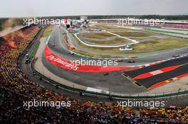 Sebastian Vettel (GER) Ferrari SF71H leads Valtteri Bottas (FIN) Mercedes AMG F1 W09. 22.07.2018. Formula 1 World Championship, Rd 11, German Grand Prix, Hockenheim, Germany, Race Day.