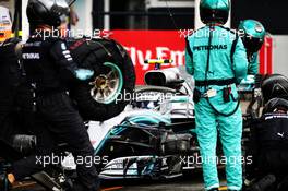 Valtteri Bottas (FIN) Mercedes AMG F1 W09 makes a pit stop. 22.07.2018. Formula 1 World Championship, Rd 11, German Grand Prix, Hockenheim, Germany, Race Day.