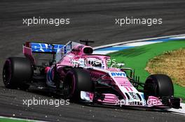 Sergio Perez (MEX) Sahara Force India F1 VJM11 runs over gravel. 21.07.2018. Formula 1 World Championship, Rd 11, German Grand Prix, Hockenheim, Germany, Qualifying Day.