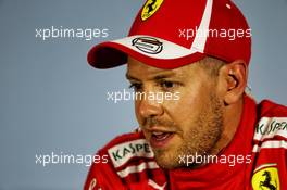 Sebastian Vettel (GER) Ferrari in the FIA Press Conference. 21.07.2018. Formula 1 World Championship, Rd 11, German Grand Prix, Hockenheim, Germany, Qualifying Day.
