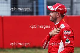 Sebastian Vettel (GER) Ferrari celebrates his pole position in qualifying parc ferme. 21.07.2018. Formula 1 World Championship, Rd 11, German Grand Prix, Hockenheim, Germany, Qualifying Day.