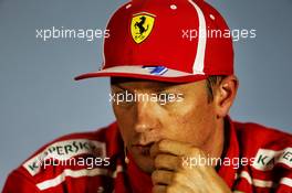Kimi Raikkonen (FIN) Ferrari in the FIA Press Conference. 21.07.2018. Formula 1 World Championship, Rd 11, German Grand Prix, Hockenheim, Germany, Qualifying Day.