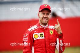 Sebastian Vettel (GER) Ferrari celebrates his pole position in qualifying parc ferme. 21.07.2018. Formula 1 World Championship, Rd 11, German Grand Prix, Hockenheim, Germany, Qualifying Day.