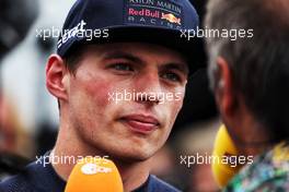 Max Verstappen (NLD) Red Bull Racing with the media. 21.07.2018. Formula 1 World Championship, Rd 11, German Grand Prix, Hockenheim, Germany, Qualifying Day.