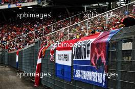 Fans in the grandstand. 21.07.2018. Formula 1 World Championship, Rd 11, German Grand Prix, Hockenheim, Germany, Qualifying Day.