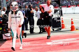 Lewis Hamilton (GBR) Mercedes AMG F1 in the pits during qualifying. 21.07.2018. Formula 1 World Championship, Rd 11, German Grand Prix, Hockenheim, Germany, Qualifying Day.