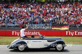 Fernando Alonso (ESP) McLaren on the drivers parade. 22.07.2018. Formula 1 World Championship, Rd 11, German Grand Prix, Hockenheim, Germany, Race Day.