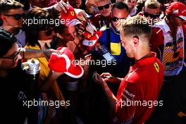 Sebastian Vettel (GER) Ferrari signs autographs for the fans. 19.07.2018. Formula 1 World Championship, Rd 11, German Grand Prix, Hockenheim, Germany, Preparation Day.