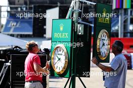 Circuit atmosphere - Rolex clocks. 19.07.2018. Formula 1 World Championship, Rd 11, German Grand Prix, Hockenheim, Germany, Preparation Day.