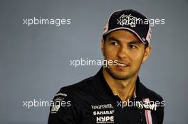 Sergio Perez (MEX) Sahara Force India F1 in the FIA Press Conference. 19.07.2018. Formula 1 World Championship, Rd 11, German Grand Prix, Hockenheim, Germany, Preparation Day.