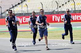 Sergey Sirotkin (RUS) Williams runs the circuit with the team. 19.07.2018. Formula 1 World Championship, Rd 11, German Grand Prix, Hockenheim, Germany, Preparation Day.