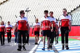 Charles Leclerc (MON) Sauber F1 Team walks the circuit with the team. 19.07.2018. Formula 1 World Championship, Rd 11, German Grand Prix, Hockenheim, Germany, Preparation Day.