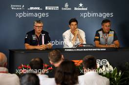 The FIA Press Conference (L to R): Otmar Szafnauer (USA) Sahara Force India F1 Chief Operating Officer; Toto Wolff (GER) Mercedes AMG F1 Shareholder and Executive Director; Mario Isola (ITA) Pirelli Racing Manager. 20.07.2018. Formula 1 World Championship, Rd 11, German Grand Prix, Hockenheim, Germany, Practice Day.
