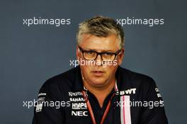 Otmar Szafnauer (USA) Sahara Force India F1 Chief Operating Officer in the FIA Press Conference. 20.07.2018. Formula 1 World Championship, Rd 11, German Grand Prix, Hockenheim, Germany, Practice Day.