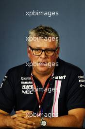 Otmar Szafnauer (USA) Sahara Force India F1 Chief Operating Officer in the FIA Press Conference. 20.07.2018. Formula 1 World Championship, Rd 11, German Grand Prix, Hockenheim, Germany, Practice Day.
