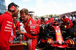 Sebastian Vettel (GER) Ferrari SF71H on the grid. 29.07.2018. Formula 1 World Championship, Rd 12, Hungarian Grand Prix, Budapest, Hungary, Race Day.