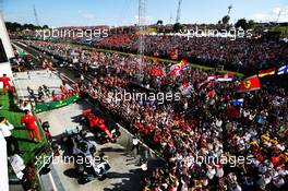 Race winner Lewis Hamilton (GBR) Mercedes AMG F1 and Sebastian Vettel (GER) Ferrari celebrate on the podium. 29.07.2018. Formula 1 World Championship, Rd 12, Hungarian Grand Prix, Budapest, Hungary, Race Day.