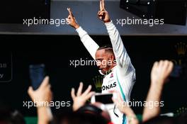 Race winner Lewis Hamilton (GBR) Mercedes AMG F1 celebrates in parc ferme. 29.07.2018. Formula 1 World Championship, Rd 12, Hungarian Grand Prix, Budapest, Hungary, Race Day.