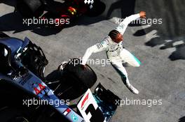 Race winner Lewis Hamilton (GBR) Mercedes AMG F1 W09 celebrates in parc ferme. 29.07.2018. Formula 1 World Championship, Rd 12, Hungarian Grand Prix, Budapest, Hungary, Race Day.