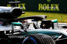 Pole sitter Lewis Hamilton (GBR) Mercedes AMG F1 W09 in qualifying parc ferme. 28.07.2018. Formula 1 World Championship, Rd 12, Hungarian Grand Prix, Budapest, Hungary, Qualifying Day.