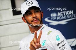 Lewis Hamilton (GBR) Mercedes AMG F1 celebrates his pole position in qualifying parc ferme. 28.07.2018. Formula 1 World Championship, Rd 12, Hungarian Grand Prix, Budapest, Hungary, Qualifying Day.