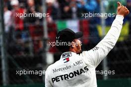 Lewis Hamilton (GBR) Mercedes AMG F1 celebrates his pole position in qualifying parc ferme. 28.07.2018. Formula 1 World Championship, Rd 12, Hungarian Grand Prix, Budapest, Hungary, Qualifying Day.