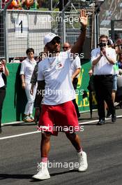 Lewis Hamilton (GBR) Mercedes AMG F1 on the drivers parade. 29.07.2018. Formula 1 World Championship, Rd 12, Hungarian Grand Prix, Budapest, Hungary, Race Day.