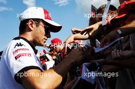 Charles Leclerc (MON) Sauber F1 Team signs autographs for the fans. 26.07.2018. Formula 1 World Championship, Rd 12, Hungarian Grand Prix, Budapest, Hungary, Preparation Day.
