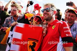 Sebastian Vettel (GER) Ferrari with fans. 26.07.2018. Formula 1 World Championship, Rd 12, Hungarian Grand Prix, Budapest, Hungary, Preparation Day.