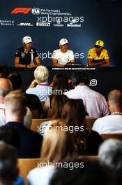 The FIA Press Conference Esteban Ocon (FRA) Sahara Force India F1 Team; Valtteri Bottas (FIN) Mercedes AMG F1; Carlos Sainz Jr (ESP) Renault Sport F1 Team. 26.07.2018. Formula 1 World Championship, Rd 12, Hungarian Grand Prix, Budapest, Hungary, Preparation Day.