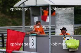 Marshal with regd flag. 31.07.2018. Formula 1 Testing, Budapest, Hungary.