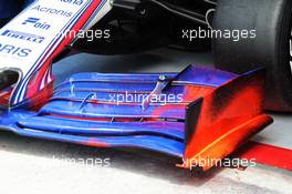 Williams FW41 front wing with flow-vis paint. 31.07.2018. Formula 1 Testing, Budapest, Hungary.