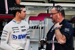 Nicholas Latifi (CDN) Sahara Force India F1 Team Development Driver with Tom McCullough (GBR) Sahara Force India F1 Team Chief Engineer. 31.07.2018. Formula 1 Testing, Budapest, Hungary.