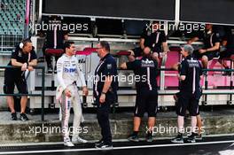 Nicholas Latifi (CDN) Sahara Force India F1 Team Development Driver with Tom McCullough (GBR) Sahara Force India F1 Team Chief Engineer. 31.07.2018. Formula 1 Testing, Budapest, Hungary.